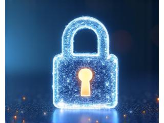 Ein digitales Vorhängeschloss als Symbol für Datensicherheit und Privatsphäre