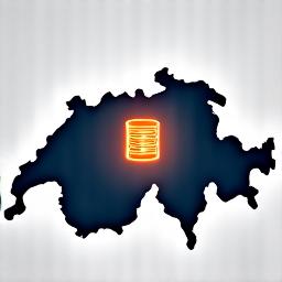 Karte der Schweiz mit einem Serversymbol, das den Standort der Datenzentren anzeigt