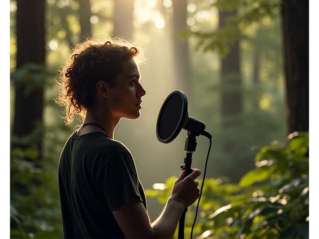 Behind the Scenes Sounddesign Feldaufnahme mit Mikrofon