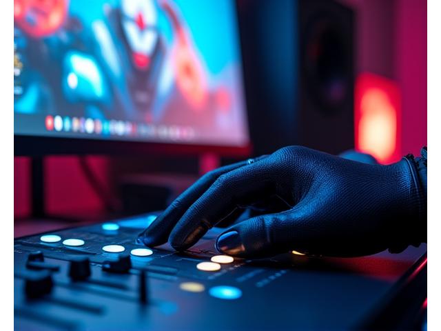 Game-Audio Entwicklung Szene mit Kopfhörern und Game Controller